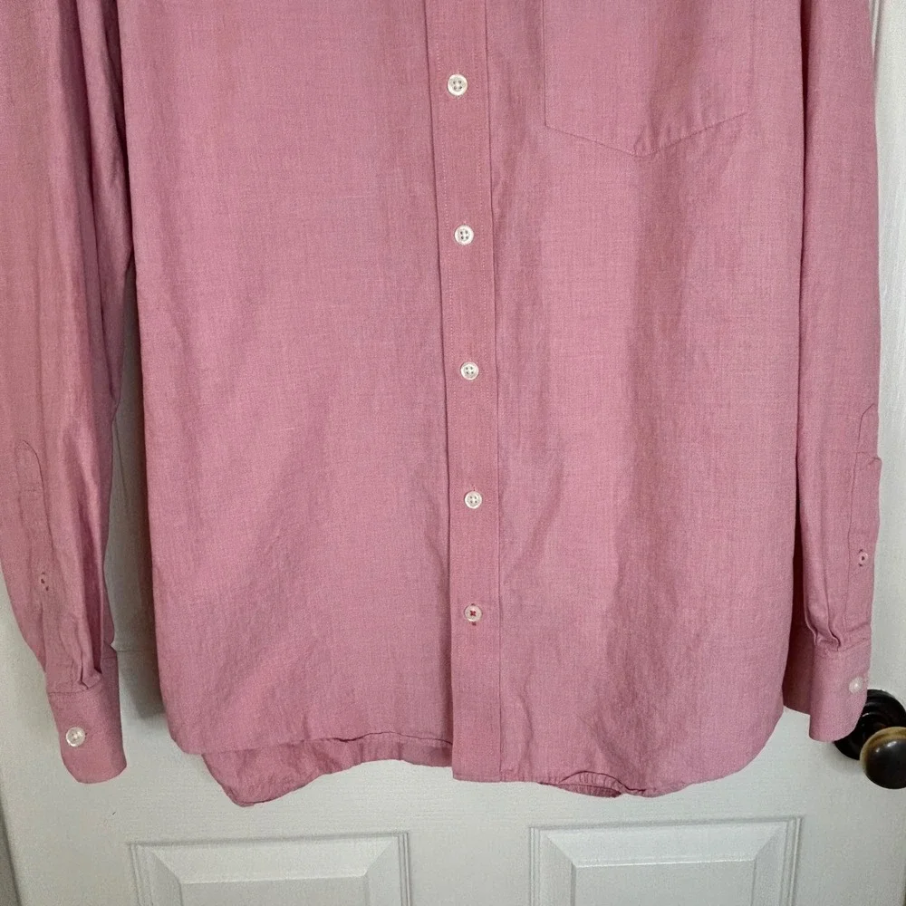 IZOD Men's Pink Red Oxford Button‎ Down Shirt Long Sleeve XLT Casual Everyday
